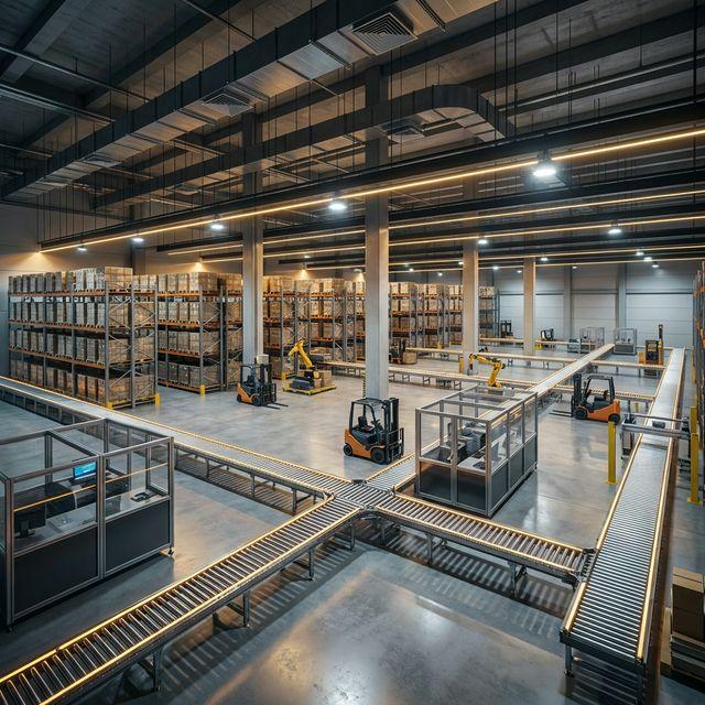 High-tech warehouse interior