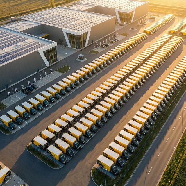 Logistics fleet at distribution center